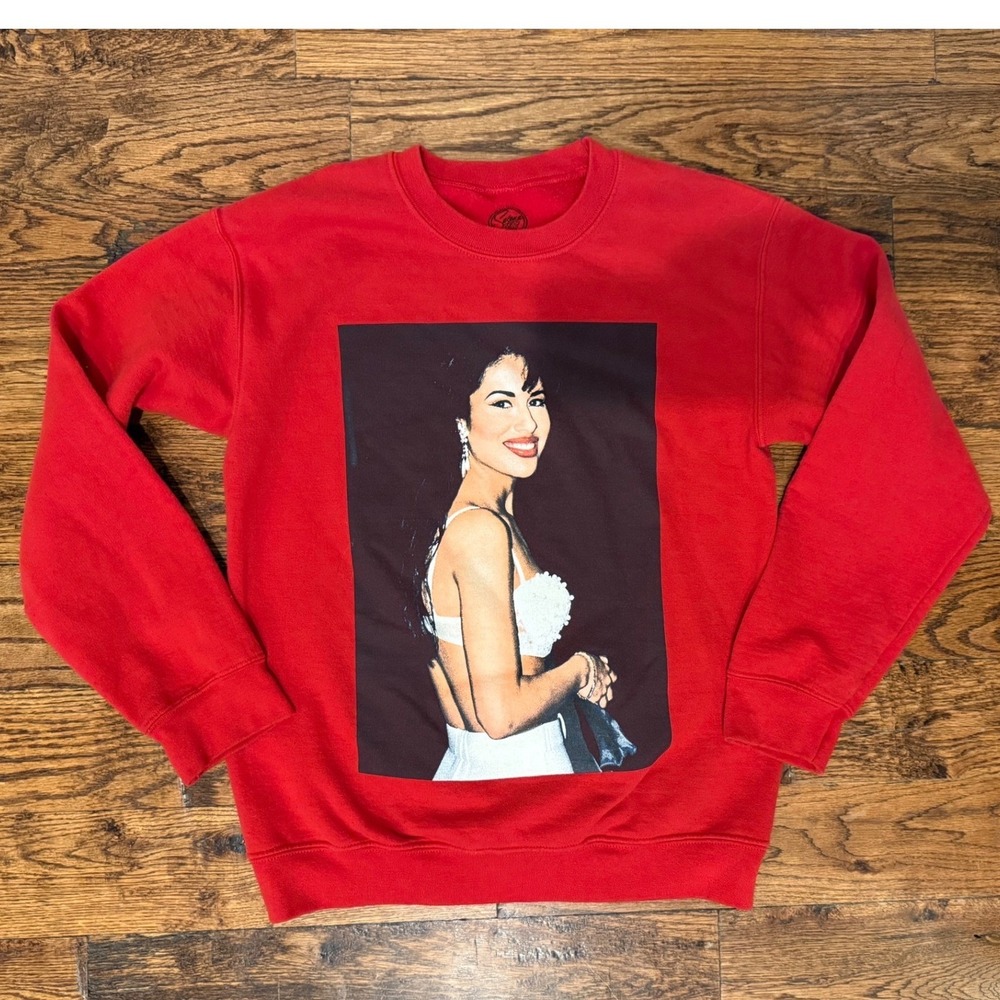 Selena Quintanilla Quote Crewneck Sweatshirt Red Small Graphic 2019 Y2K Tejano